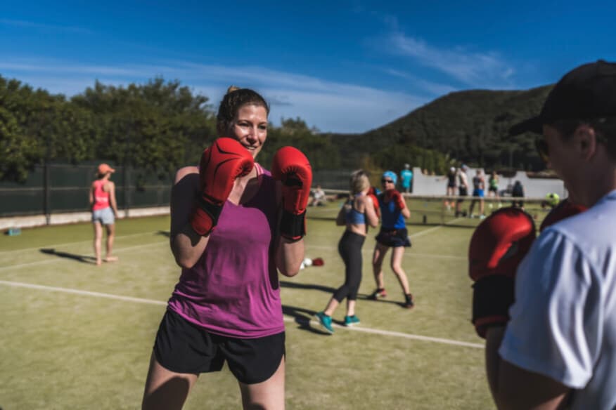 Teilnehmerin beim Boxen Fitness Workout