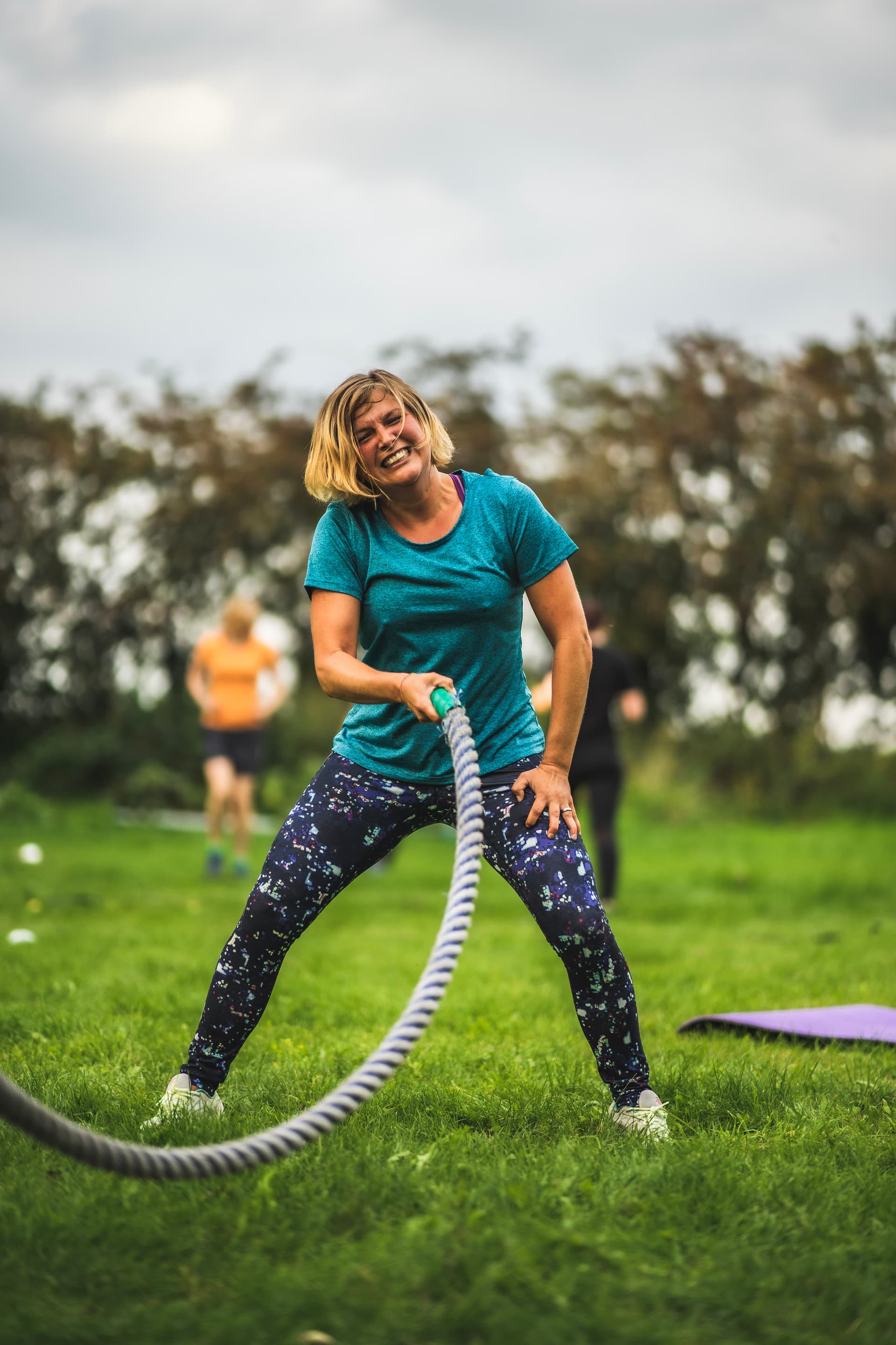 Battle Rope bei dem Fitnesswochenende