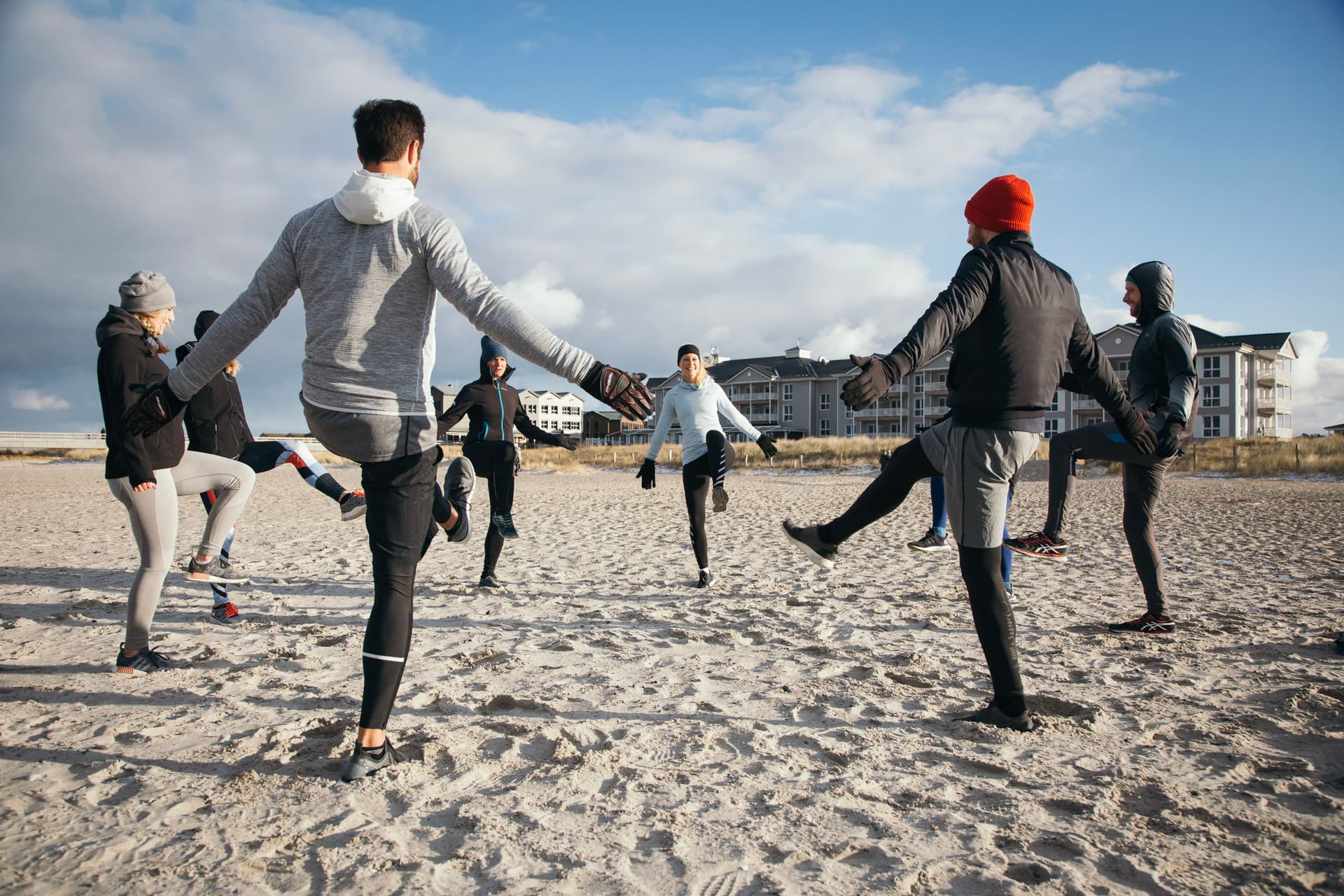 Workout der Bootcamp Teilnehmer beim Kurzurlaub in Heiligenhafen